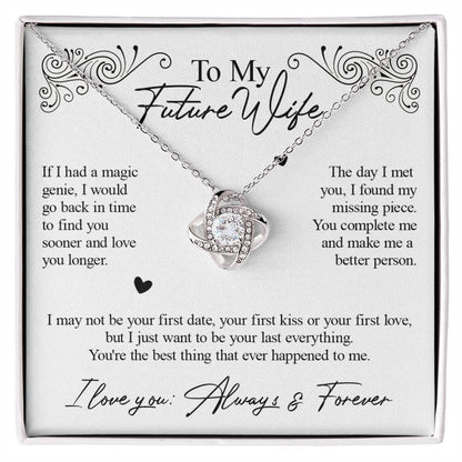 Love Knot Necklace - To My Future Wife, I Promise to Cherish You Forever