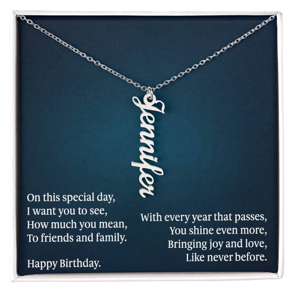 Name Necklace - On This Special Day, Happy Birthday