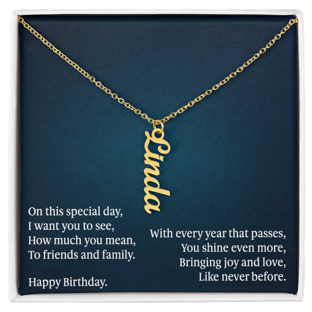 Name Necklace - On This Special Day, Happy Birthday