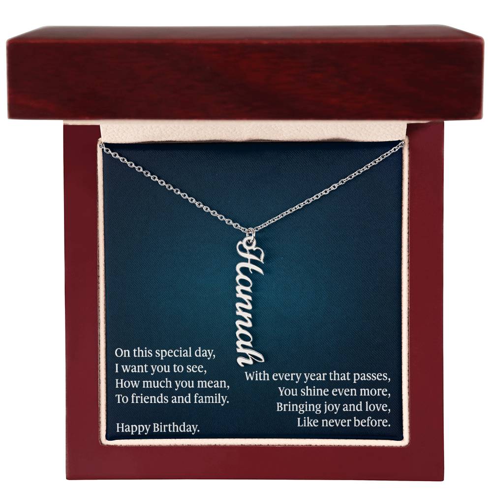 Name Necklace - On This Special Day, Happy Birthday